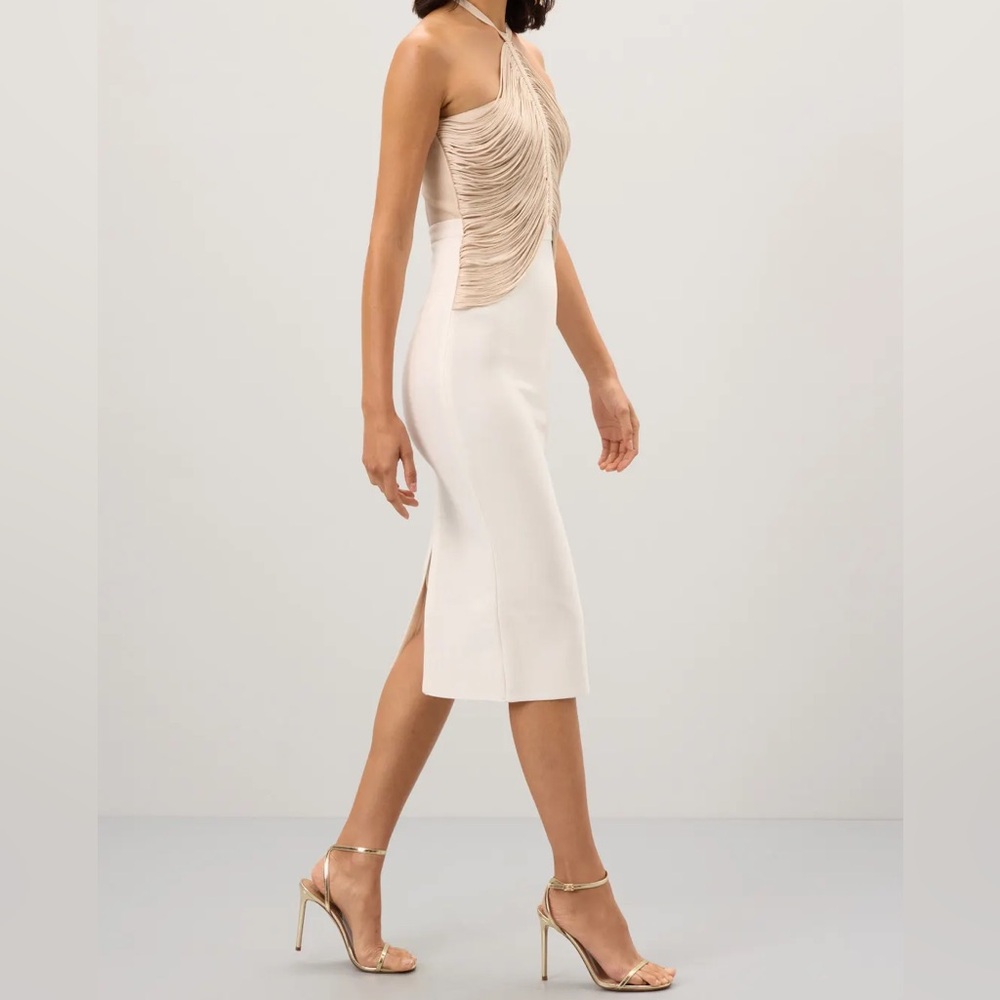Overlay Halter Bodycon Midi Dress The Addison Herve Leger